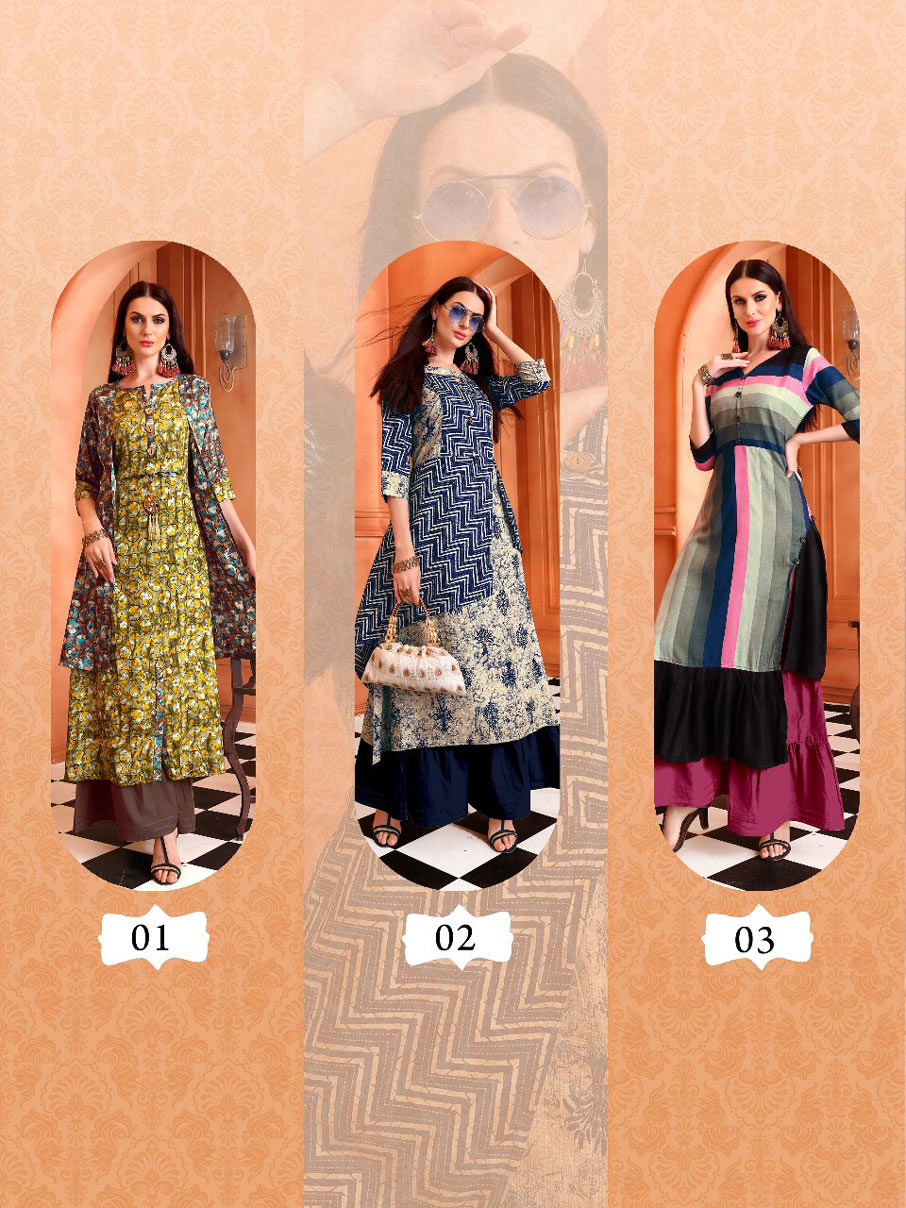 Cadbury Vol-1 Kriyansh Textiles Rayon Print Kurtis Cadbury Vol-1 Kriyansh Textiles Rayon Print Kurtis